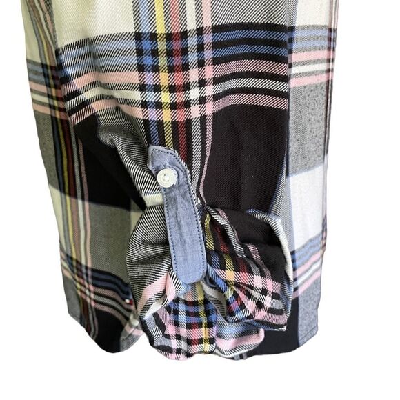 Tommy Hilfiger Plaid Zip Up Popover Shirt Size Small - Picture 5 of 8